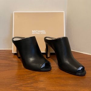 Michael Kors Black Leather Shaw  Mule